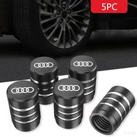 5pcs Alloy Car Tire Valve Stem Caps Dustproof Covers For Audi A1 A3 A4 A5 A6 A7 A8 Q3 Q5 Q7 RS S3 S4 S5 S6 S7 Sline TT Sticker