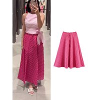 TFMLN 2026 Women Plaid Large Swing Skirt Casual Fashionable A Line Elastic Waisted Long Skirt Summer New Sweet Streetwear