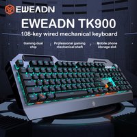 EWEADN TK900 Mechanical Keyboard USB-C Rechargeable RGB Backlit Ergonomic Gaming Keyboard For PC Laptop Mac