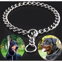 . Pet P Snake Chain Dog Collar Stainless Steel Adjustable Choke Collar for Training, Suitable for Bulldog and Medium Large Dogs