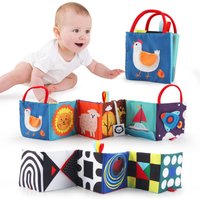 Double-side Sensory Cloth Book Tear Resistant Baby Cognitive Book Newborn Crib Toys Montessori Books for 0-36 Months Babys Gifts