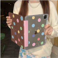 Ins Colorful Polka Dots Tablet Case For iPad Pro 11 12.9 13 M2 M4 M3 M5 Shell 8.3 9.7 10.2 5/6/7/8/9/10/11th Air 3 4 5 6 7 Cover