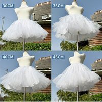 Boneless Design Lolita Petticoat Soft Mesh Elastic Waist Crinoline Underskirt Ruffled 30/35/40/45cm Ball Gown Underskirt