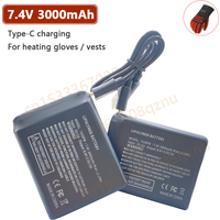 7.4V 3000mah Heated Gloves Battery for Heating Vest Socks Shoes Winter Antifreeze Heating Rechargeable Batteria 755060-2S