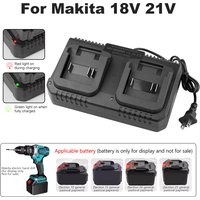 Dual-Ports Li-ion Battery Charger for Makita 18V Lithium Battery BL1830 for Hong Song FoGo Lomvum ZhiPu JiangMi Jinlujiao LMlava