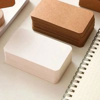 100pcs Blank Kraft Paper Cards, 3.54*2 Inch Blank Card Kraft Paper Note DIY Gift Card for Learning Memory