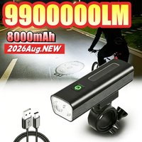 AliExpress NONE 2026 Newest 9900000LM Bicycle Headlamp 8000mAh USB Rechargeable Waterproof LED Bike Front Light Night Riding Cycling Lamp