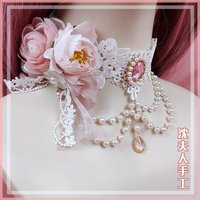 Ins Handmade Lolita Original Lace Necklace Flower Fairy Wedding Boutique Sweet Princess Flower Necklace