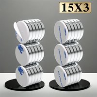 15x3 Powerful Neodymium Magnet With double-sided adhesive N35 NdfeB Permanent Magnetic imanes Round Super Strong Fridge Magnets