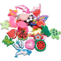 10/30/50Pc Colorful Child Bracelet Weaving Animal Flower Loom Rubber Band Bracelet Pendants DIY Handmade Jewelry Making Supplies