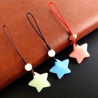 Glow in Dark Star Pendant Phone Chain Charm Hanging Rope Lovely Phone Strap Bag Decoration Lanyards Keychain Accessory