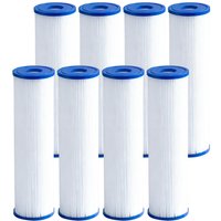 Ice Bath Filter 10" x 2.5" (8 Pack) Cold Plunge Filter 20 Micron Pleated Sediment filtrage Replacement with Ice Bath Tub