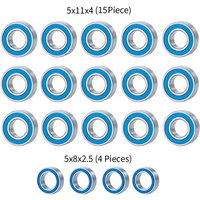 19 Pcs Complete Bearing Kit For Traxxas Slash Stampede Rustler Bandit 2WD 1/10 RC Car Spare Parts Upgrade Accessories