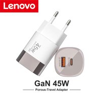 Lenovo Multi-Port 45W A+C Charger QC3.0 Fast Charging Adapter PD20Q 5V/2A Portable Power Adapter EU/US/UK Plug For iPhone iPad