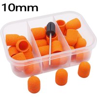 New 30pcs 10mm Nail Sanding Caps with 1pc Bit for Foot File Remover Manicure Pedicure Nail Polishing Burr Home Salon Use,