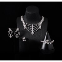 00066 Luxury Bridal Cubic Zirconia Necklace Set for Women Dubai Jewelry Sets Wed Jewelri Wedding & Engagement Accessories