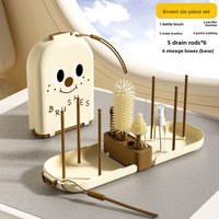 Portable Silicone Bottle Brush for Babies, Travel Storage Case, Drip-Dry, No Dead Corners Cleaning, Must-Have for Infants