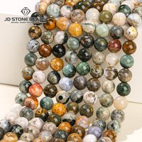 Natural Stone Ocean Jasper Beads Loose Spacer 6 8 10mm Pick Size For Jewelry Making Diy Bracelet Necklace Accessory Findings