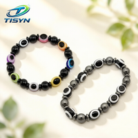 Magnetic Therapy Bracelet with Colorful Evil Eye Beads – High Elasticity Stretch Cord Design for Women & Men