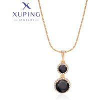 Xuping Jewelry New Arrival Fashion Round Stone Pendant Necklace of Gold Color Women Party Gift X001027254