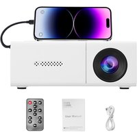 1080P LED Pocket Pico Video Projector Compatible with HDMI AV Laptop Smartphone 4K HD Video Projector for Outdoor Camping Movies