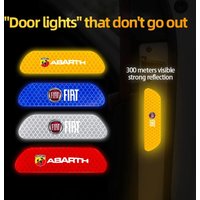 4Pcs Car Door Reflective Sticker Safety Warning Anti-collision Decal For Fiat Abarth 500 Panda 500X Tipo Egea 600 Uno Palio Punt