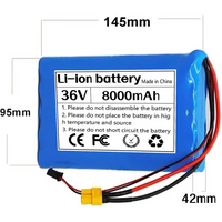 AliExpress Aleaivy 36V 8000mAh 18650 Li-Ion Battery Pack 10S2P Built-in BMS Rechargeable for Scooter Toy Bike,with Customizable Connections.