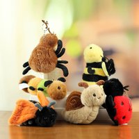 Plush Simulation Insect Keychain Stuffed Doll Toy Cute Cartoon Bug Spider Bee Plush Doll Bag Charm Keyring Creative Gift New