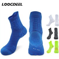 LOOGDEEL Professional Socks terry Sole Running Sports Socks Sweat-absorbing Breathable Crew Cycling Basketball Socks Unisex