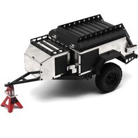 1 Set Metal Camping Trailer for 1/10 RC Crawler Car Traxxas TRX4 Defender AXIAL SCX10 RC4WD RTG KM Accessories