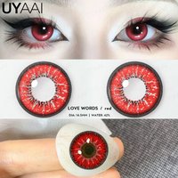 COLORCON Red Party 1 Pair Fashion Makeup Beauty Contacts Lenses Soft Yearly Lenses Anime Role Playing Cosplay Comfort Lenses