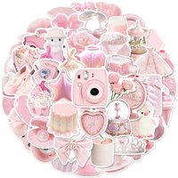 10/30/50pcs Cute Pink Girls Stickers Kawaii Ins Style Decals Aesthetic Laptop Notebook Phone Travel Luggage Stationery Sticker