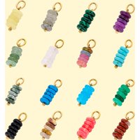 CARLIDANA High Quality Colorful Natural Stone Smooth Pendant Gold Plated Crystal Charm Pendant for DIY Necklace Jewelry