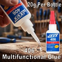 Upgraded Super Universal Glue 406, Super Strong Adhesive, Suitable for Instant Transparent Adhesive for Plastics, Metals, Wood, Crafts, Glass and Ceramics, One Bottle for All Your Needs