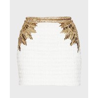 HIGH STREET Newest 2026 F/W Designer Skirts Women's Stunning Metallic Diamonds Strass Handwork Beaded Tweed Mini Skirt