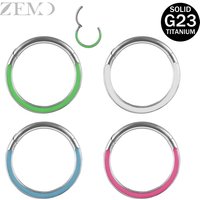 ZEMO 1 PC Glow in Dark G23 Titanium Steel Nose Rings Unisex Septum Ring Colorful Hoop Earrings Clicker Helix Conch Piercings 16G