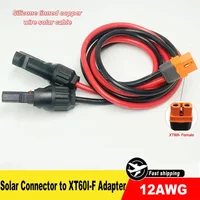 1M~10M Solar Connector to XT60I-F Adapter 12AWG-3.4mm2 Silicone Cable Connects Solar Panel Charging Cable for Solar Generator