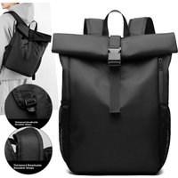 Men's Large Capacity Leather Backpack Casual Travel Shoulder Bag Computer School Bag for High School And Junior High Students