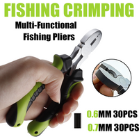 Multi-Functional Fishing Pliers with 0.6/0.7MM Copper Pipe, Steel Fishing Line Crimping Pliers for Hook Removal, Fishing Gear