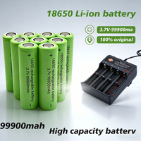 Original 18650 Battery 99900mah 3.7 V 18650 Lithium Rechargeable Battery For Flashlight Batteries Toy/electrical Charging
