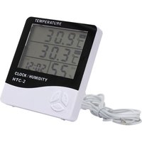 Digital Thermometer Hygrometer LCD Electronic Digital Temperature Humidity Meter Clock Alarm Home Indoor Outdoor Hygrometer