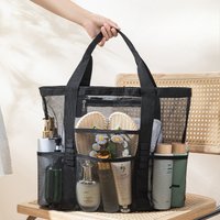 Mesh Beach Bag Large Capacity Travel Bag with Soft Wide Handle Breathable Storage Tote for Swim Toys Toiletries