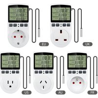 Timer Socket Thermostat Digital Temperature Controller EU/AU/US/FR/UK Plug Outlet With Timer Switch Heating Cooling AC 110V~230V