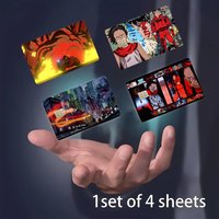 CARTOON AKIRA Anmie Anime Cartoon 1 Set Of 4 Pcs Bear Skin Sticker Film Tape Case For Big Credit Debit Card Front Side