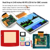 For GBC Drop in IPS LCD Screen kit 2.45inch No solder No tirmmed Backlight for Gameboy Color