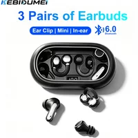 KEBIDUMEI 2 Pairs of Earbuds Bluetooth 6.0 in ear Twin Earphone HIFI Stereo Sound Wireless Headphones Low Latency Game Headsets