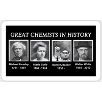 Great Chemists In History 5PCS Stickers for Luggage Decor Room Cartoon Print Kid Wall Art Laptop Living Room Background Cute
