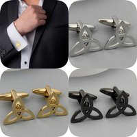 Punk style Celtic knot hollow stainless steel gold-plated 18K cufflinks, French shirt buttons, high quality waterproof jewelry