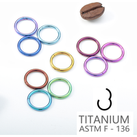16G Titanium Septum Piercing Jewelry Hinged Segment Clicker Ring for Daith Cartilage 10 Colors Anodized Nickel-Free Hoop