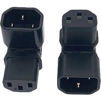 IEC 320 C14 to C13 90 Degree Angle AC Adapter 3-Pole IEC 3-Pin Male to Female Converter